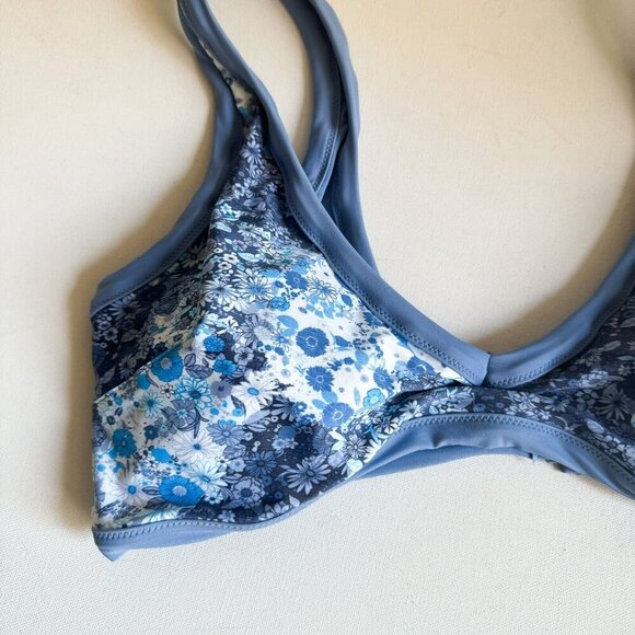 Aerie Blue Floral Swim Top XXL - Picture 4 of 6